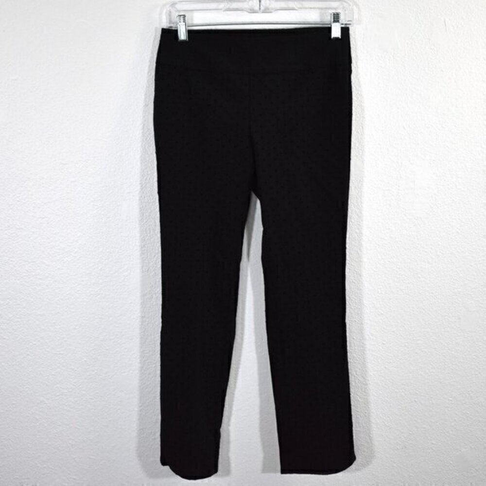 Soft Surroundings Perfect Ponte Straight Leg‎ Flocked Dot Pants Size XS GUC